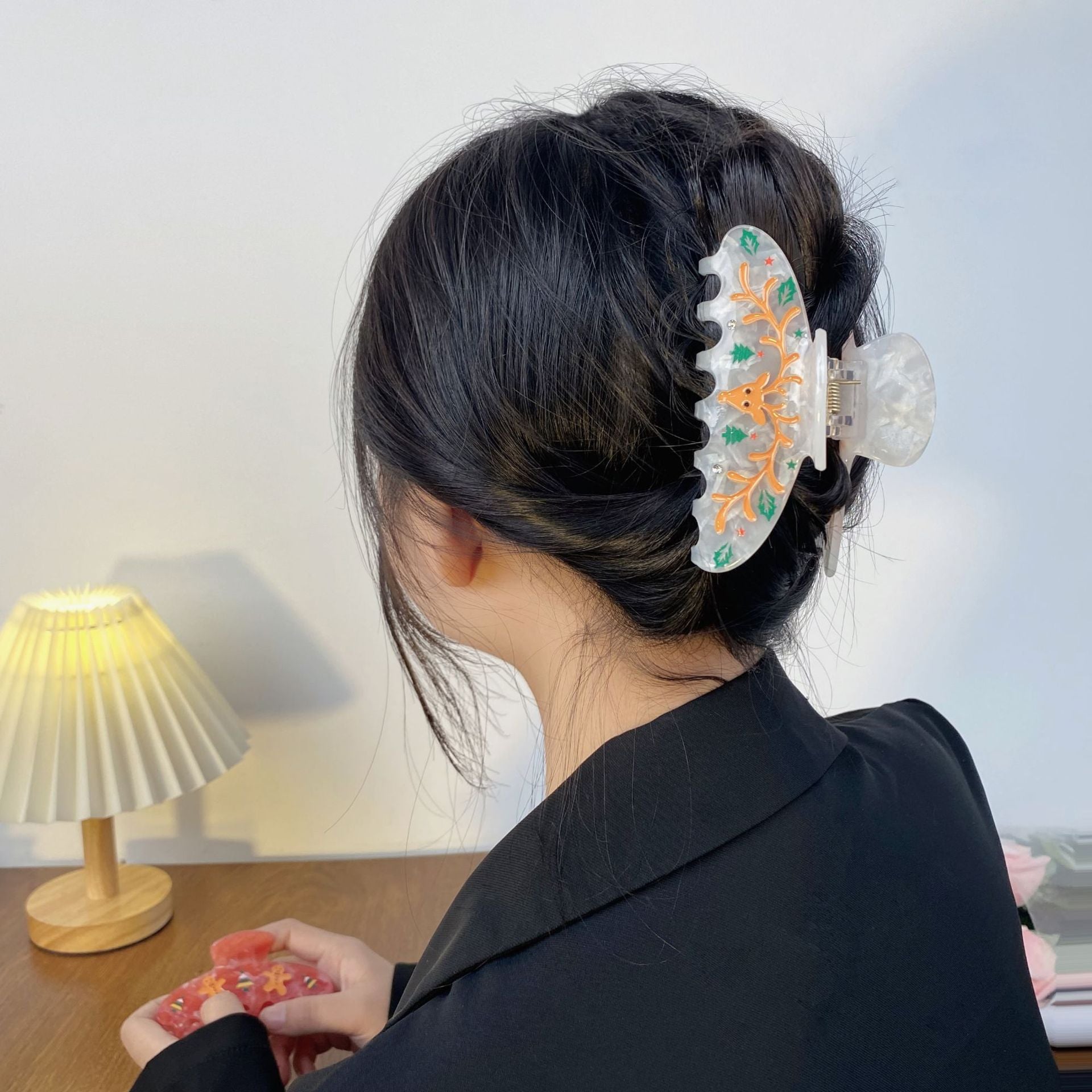 Wholesale Christmas Cartoon Gingerbread Man Acrylic Hair Clips